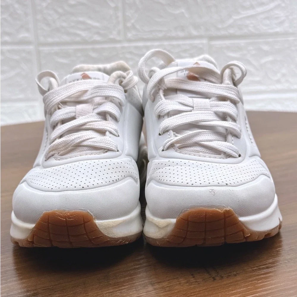 Skechers Uno Sneakers Kids Size 11 White Rose Gold Good Air Cooled 310545L